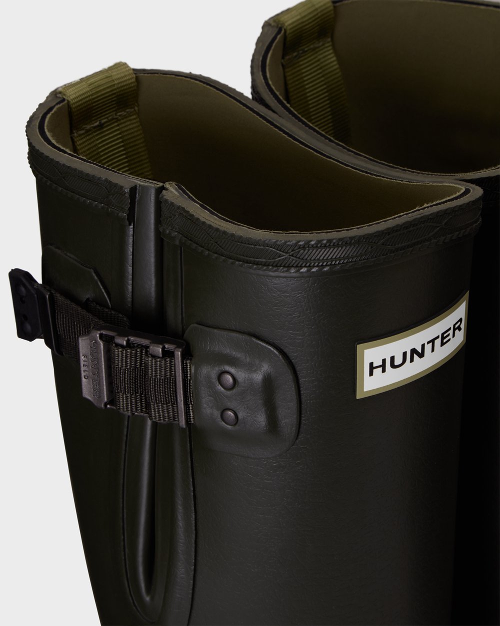 Bottes Hautes de Pluie Hunter Balmoral Side Adjustable 3Mm Neoprene Femme Vert Foncé Olive YTPURSJ-0